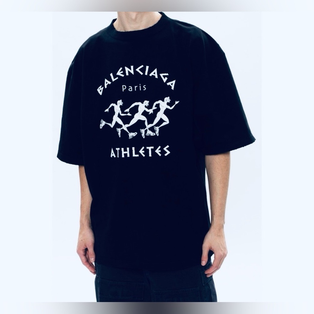Balenciaga Athletics Black Cotton T-Shirt